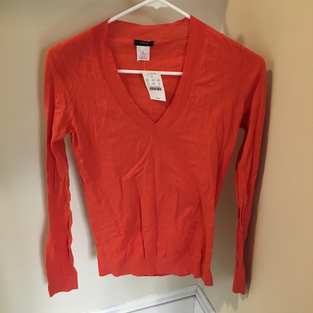 J. CREW Cotton V Neck Sweater XS